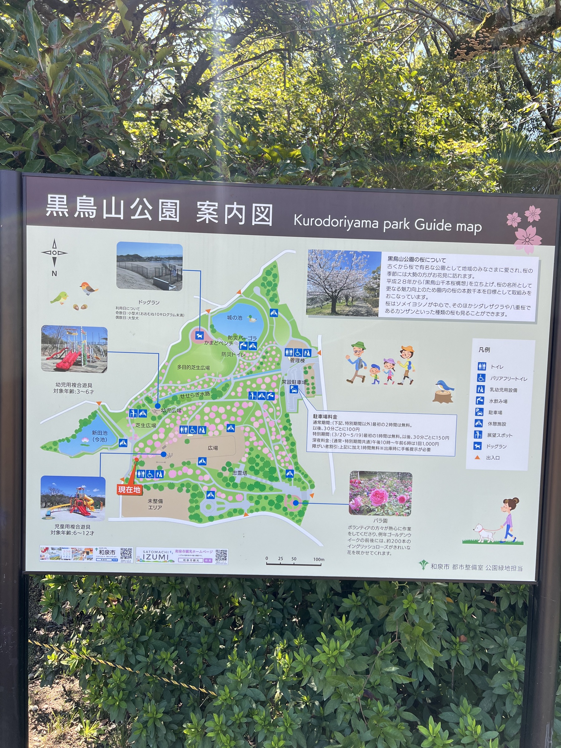 黒鳥山公園の案内図