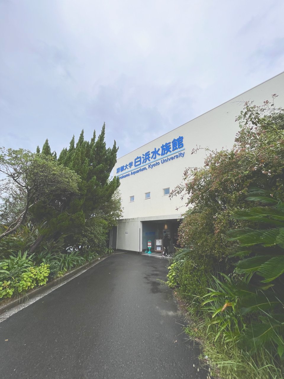 「京都大学白浜水族館」の文字が入った建物